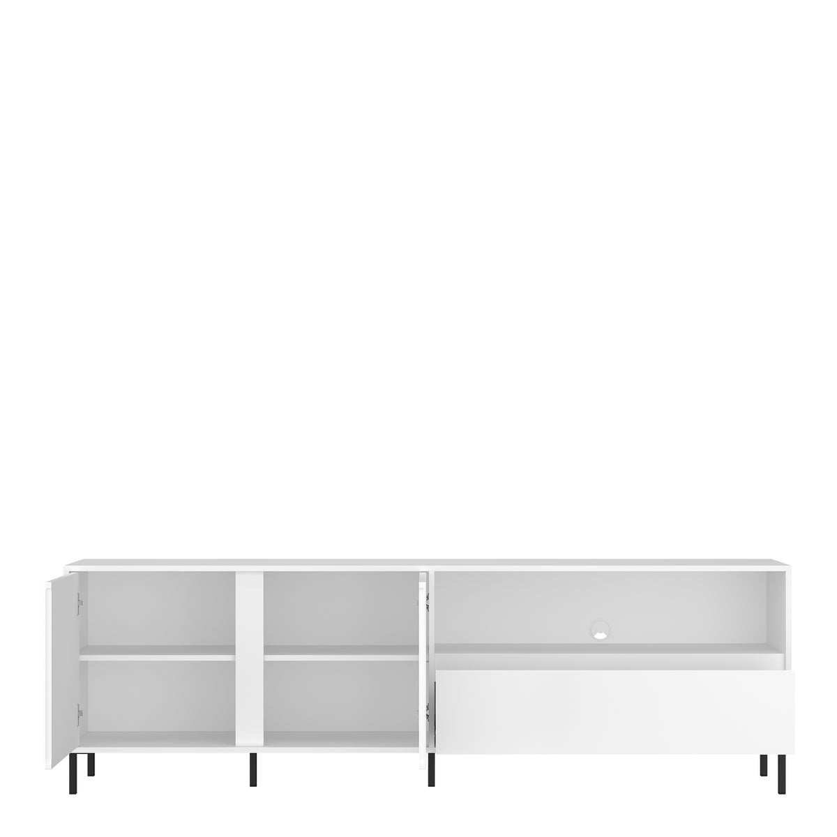 Avery TV Cabinet 2 Door 1 Drawer in Alpine White High Gloss