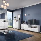 Avery TV Cabinet 2 Door 1 Drawer in Alpine White High Gloss