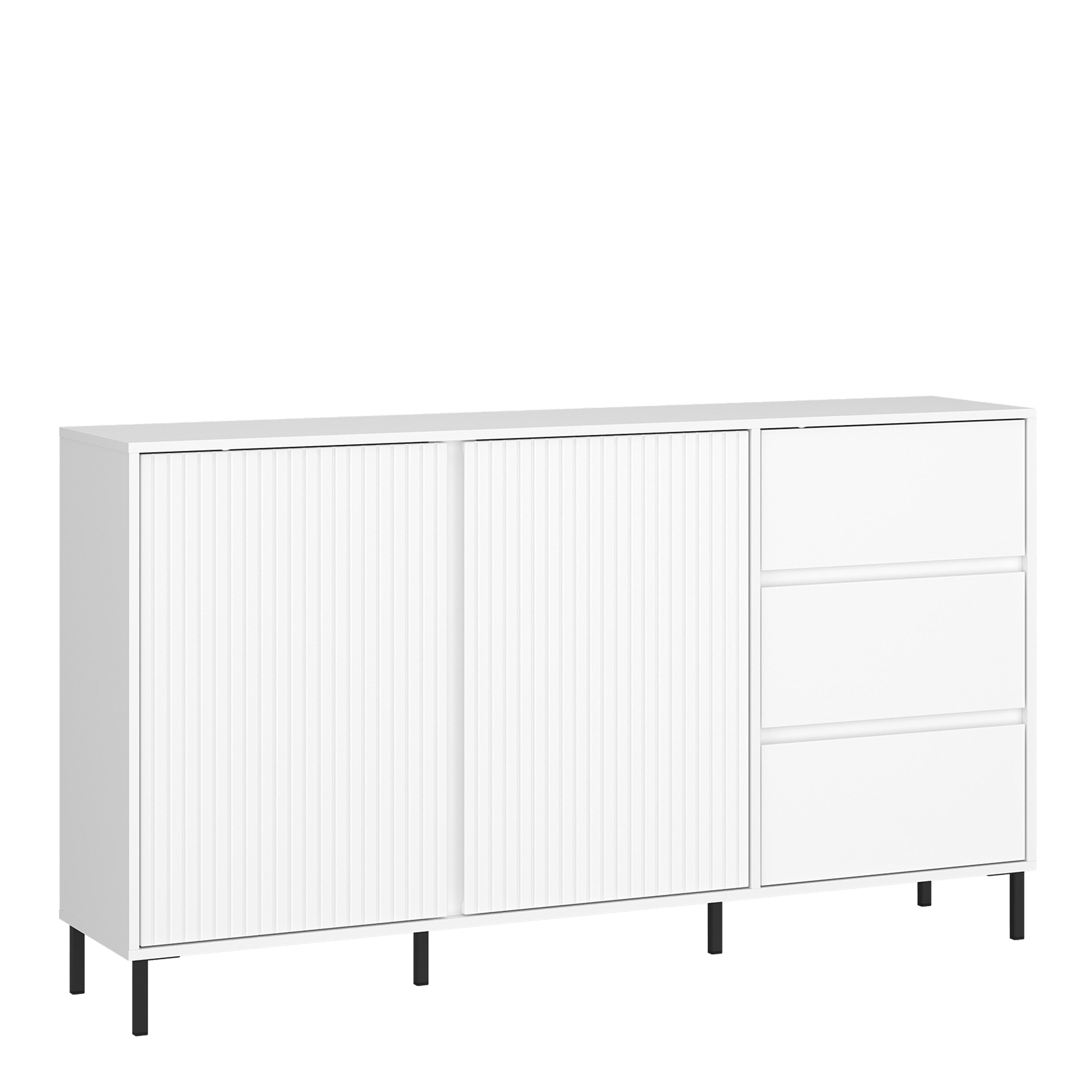 Avery Sideboard 2 Door 3 Drawer in Alpine White High Gloss