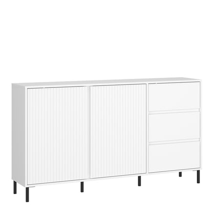 Avery Sideboard 2 Door 3 Drawer in Alpine White High Gloss