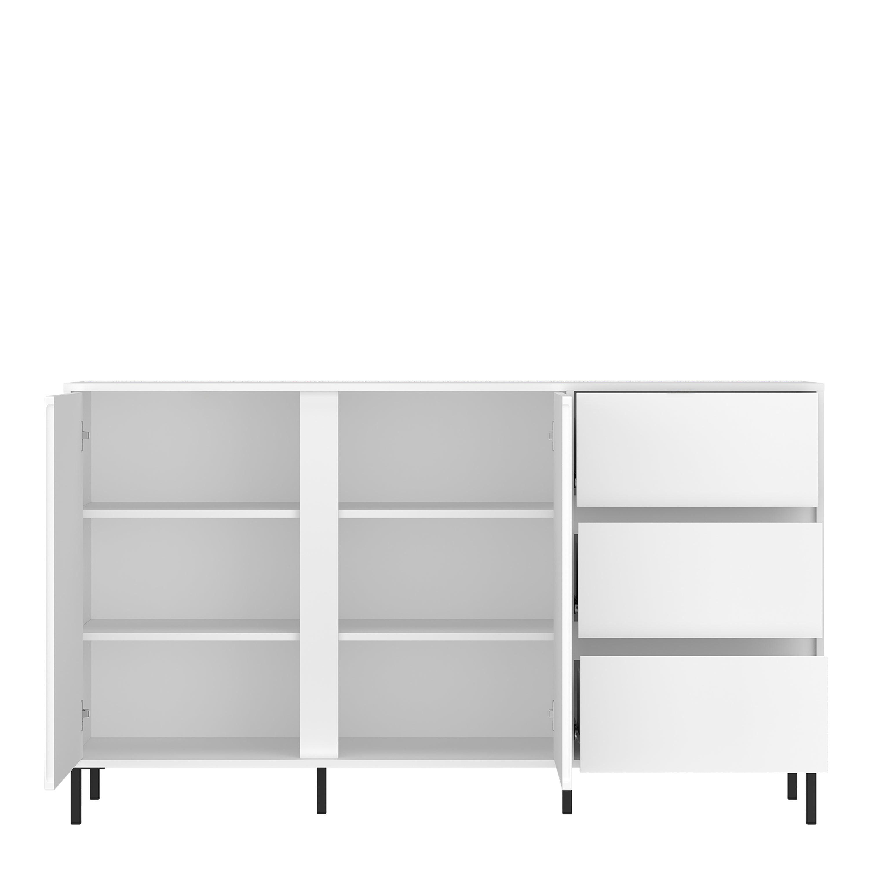 Avery Sideboard 2 Door 3 Drawer in Alpine White High Gloss