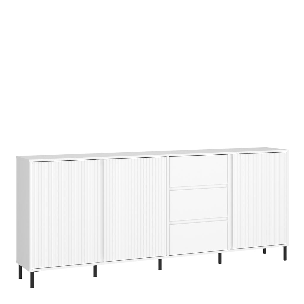 Avery Sideboard 3 Door 3 Drawer in Alpine White High Gloss