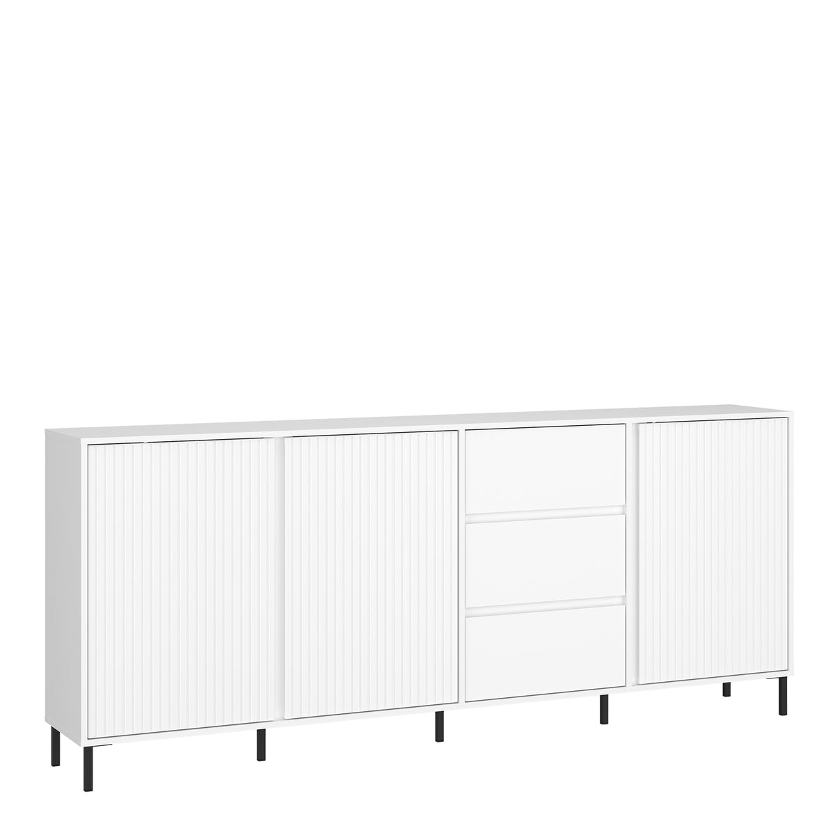 Avery Sideboard 3 Door 3 Drawer in Alpine White High Gloss