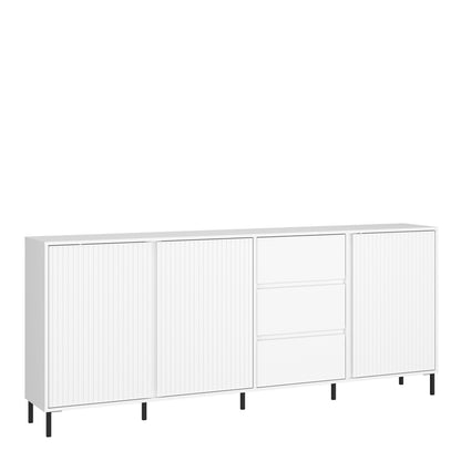 Avery Sideboard 3 Door 3 Drawer in Alpine White High Gloss