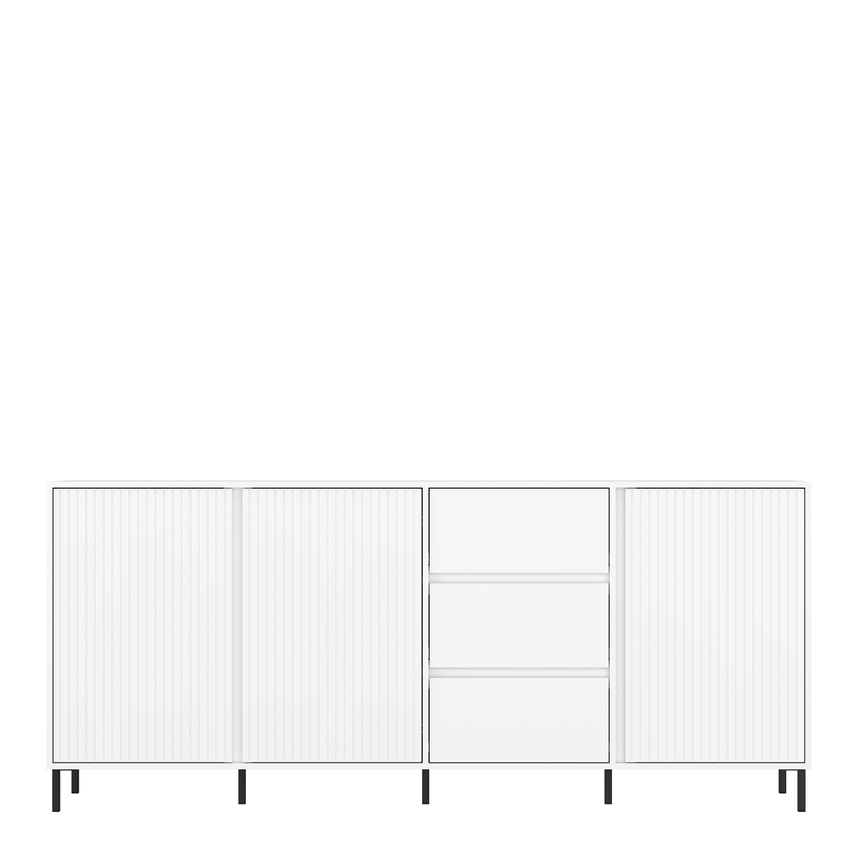 Avery Sideboard 3 Door 3 Drawer in Alpine White High Gloss