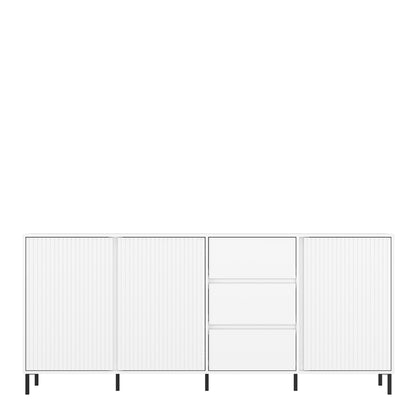 Avery Sideboard 3 Door 3 Drawer in Alpine White High Gloss