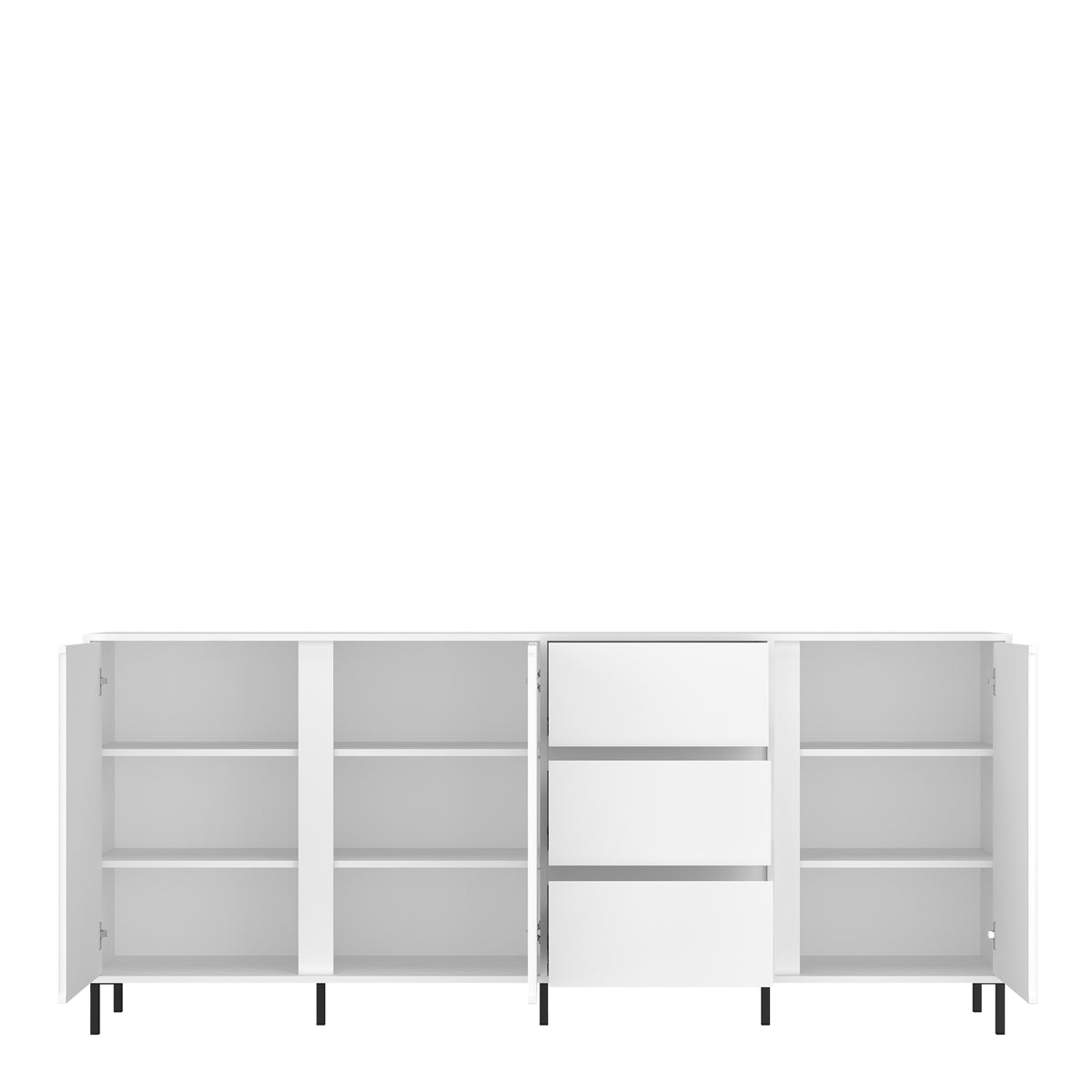 Avery Sideboard 3 Door 3 Drawer in Alpine White High Gloss