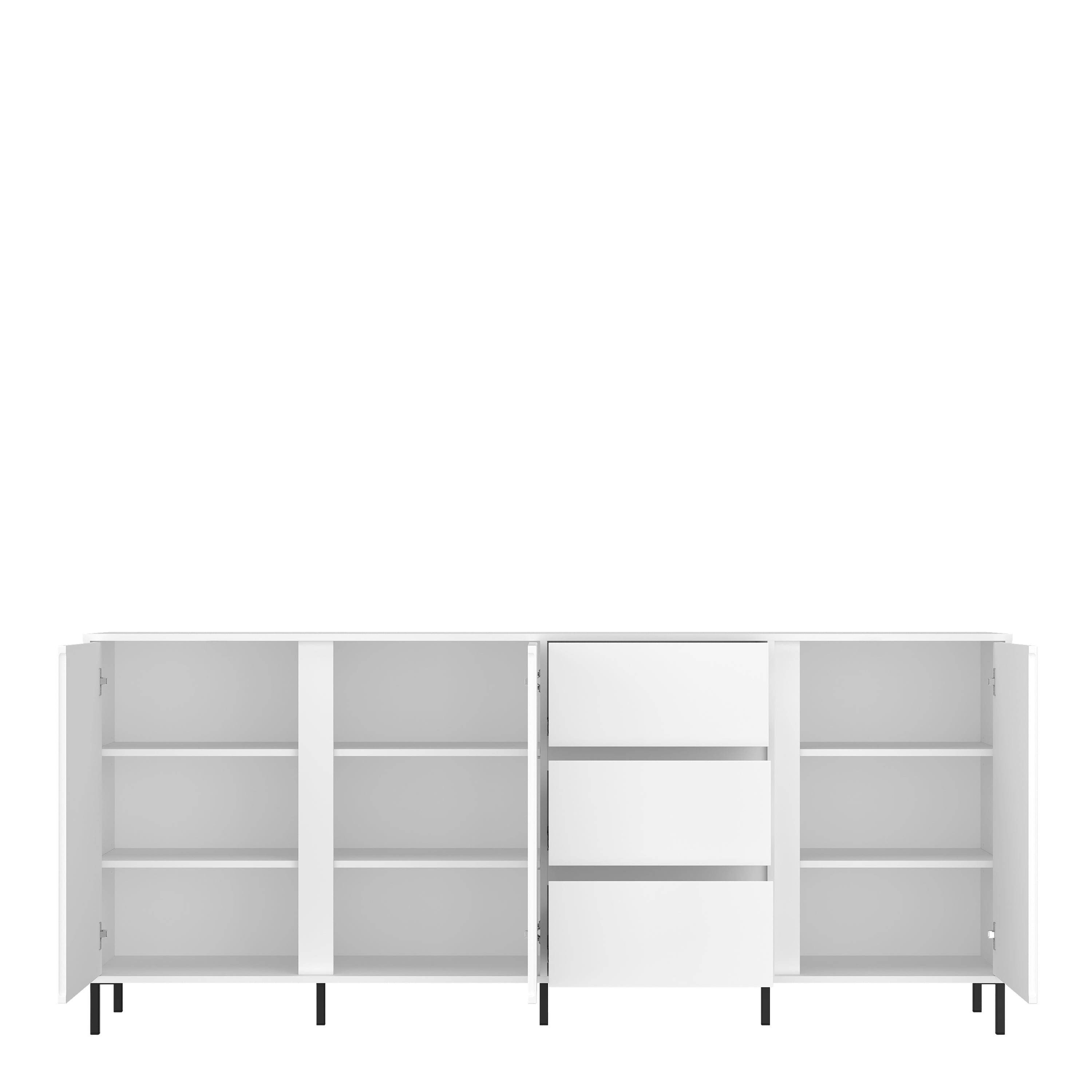 Avery Sideboard 3 Door 3 Drawer in Alpine White High Gloss