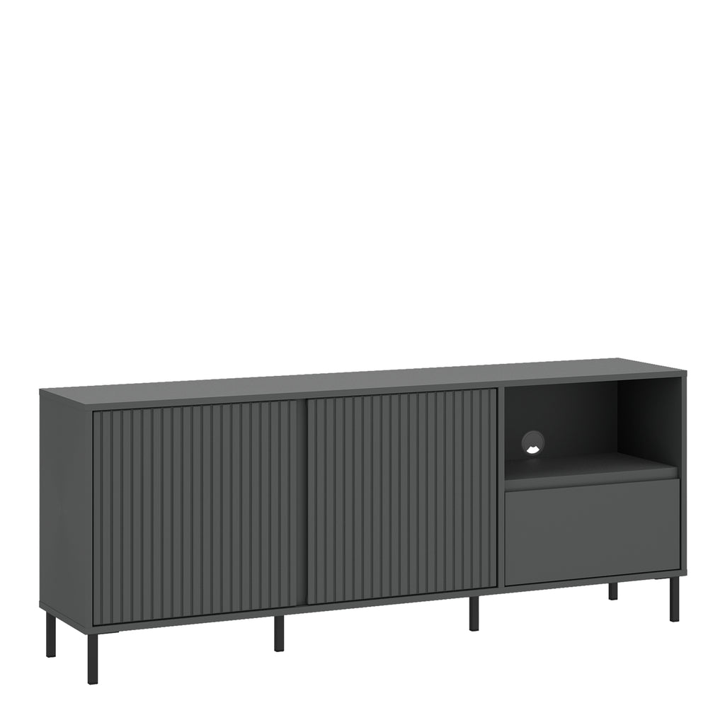 Avery Wide TV Cabinet 2 Door 1 Drawer in Anthracite