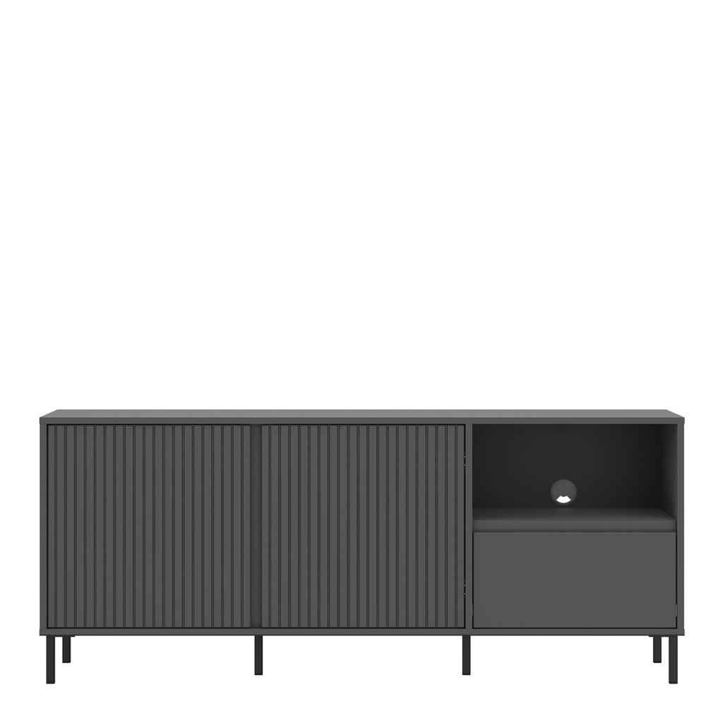 Avery Wide TV Cabinet 2 Door 1 Drawer in Anthracite