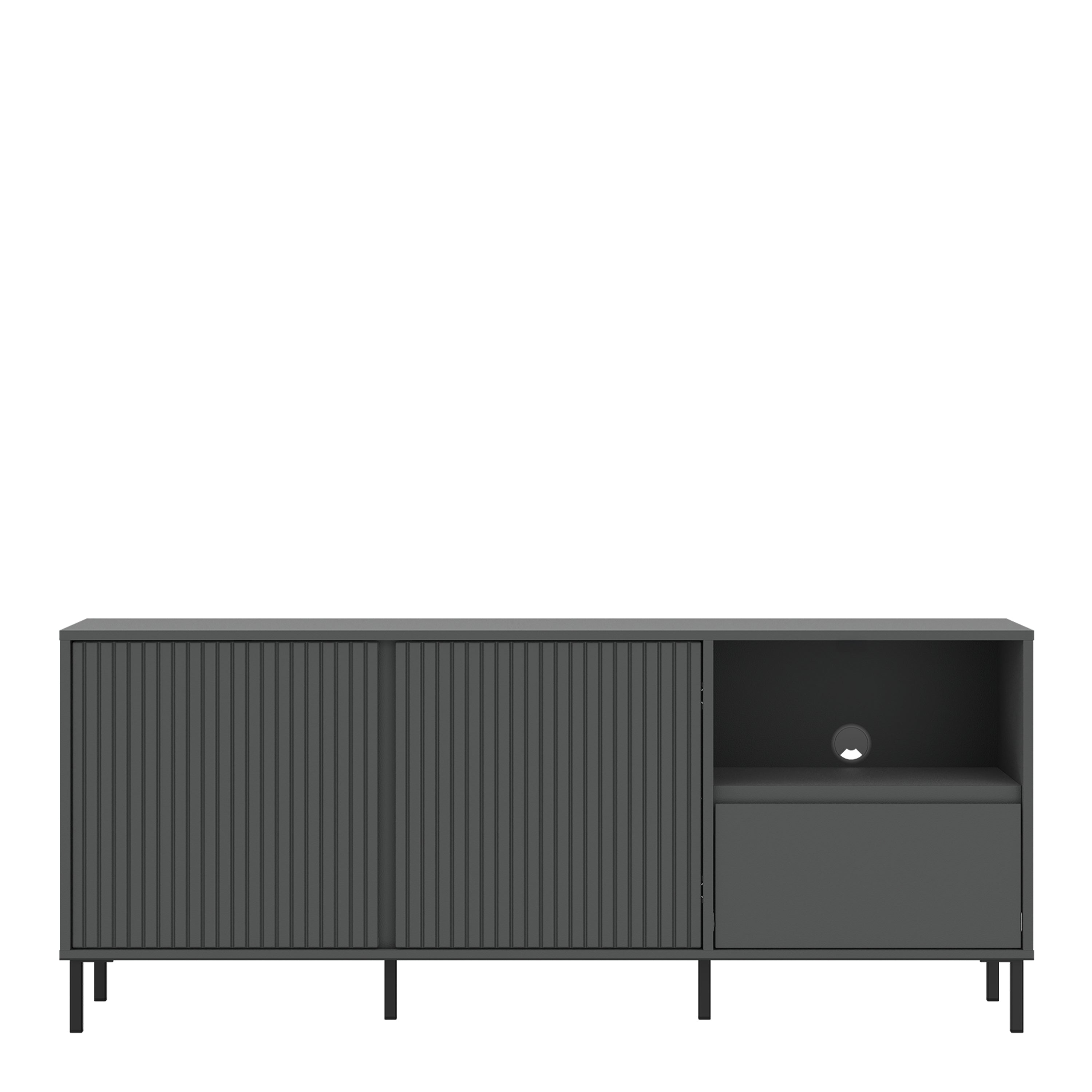 Avery Wide TV Cabinet 2 Door 1 Drawer in Anthracite