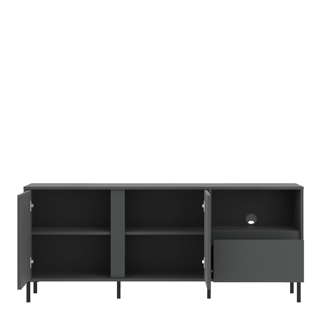 Avery Wide TV Cabinet 2 Door 1 Drawer in Anthracite