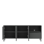 Avery Wide TV Cabinet 2 Door 1 Drawer in Anthracite
