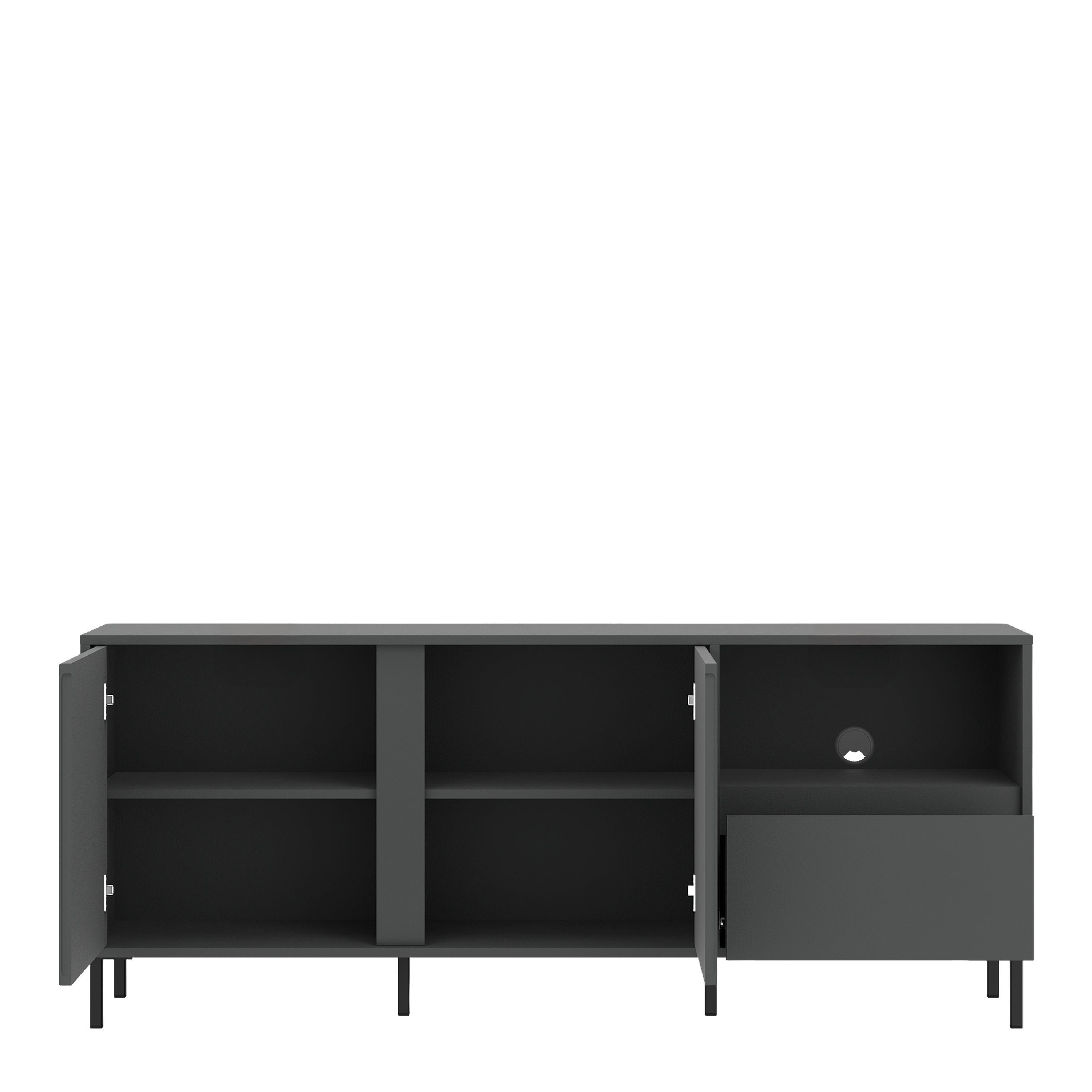 Avery Wide TV Cabinet 2 Door 1 Drawer in Anthracite