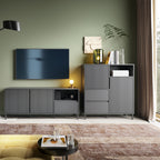 Avery Wide TV Cabinet 2 Door 1 Drawer in Anthracite