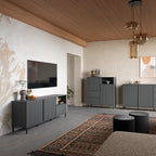 Avery Wide TV Cabinet 2 Door 1 Drawer in Anthracite