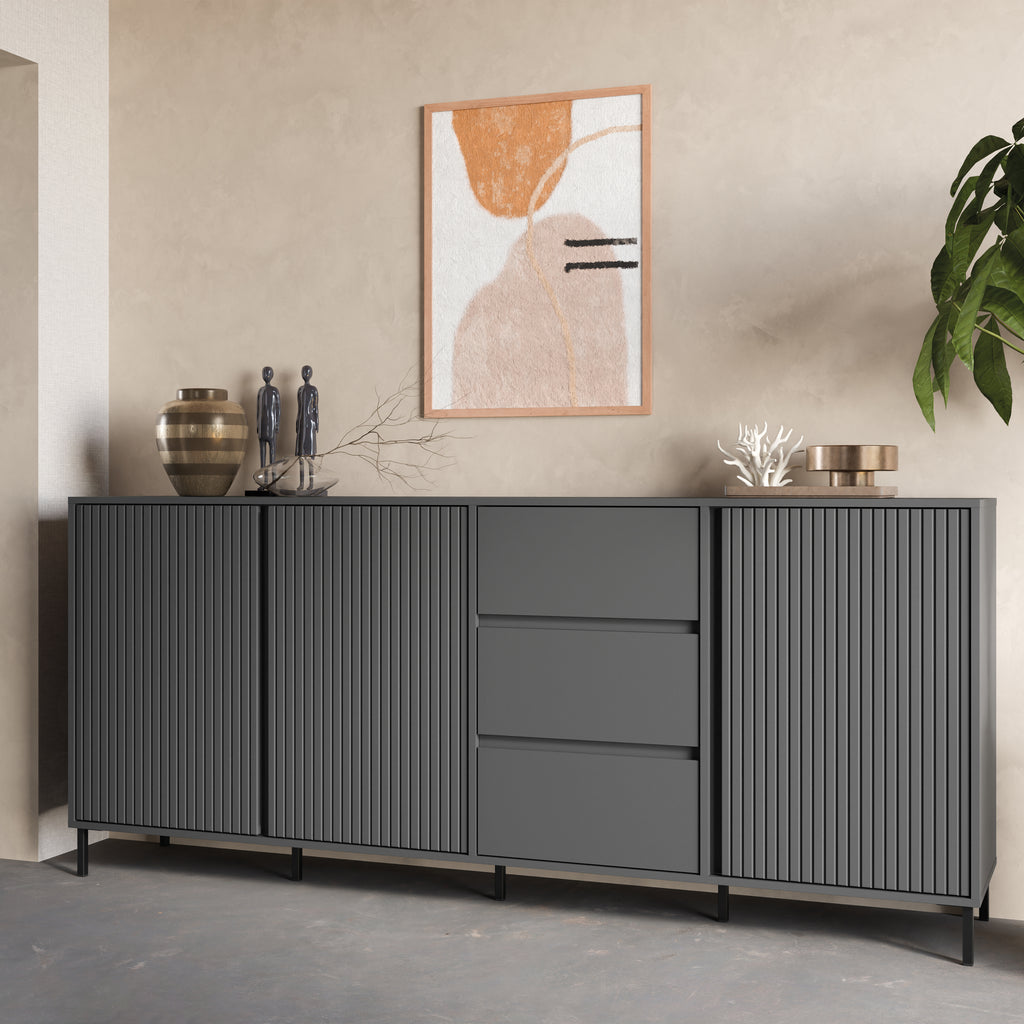 Avery Sideboard 3 Door 3 Drawer in Anthracite
