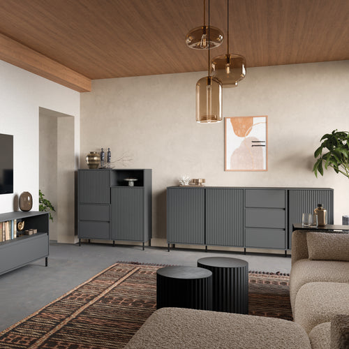 Avery Sideboard 3 Door 3 Drawer in Anthracite