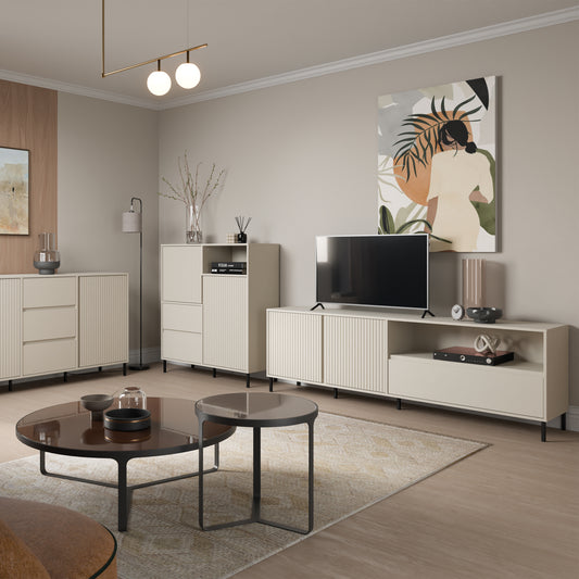 Avery TV Cabinet 2 Door 1 Drawer in Cashmere
