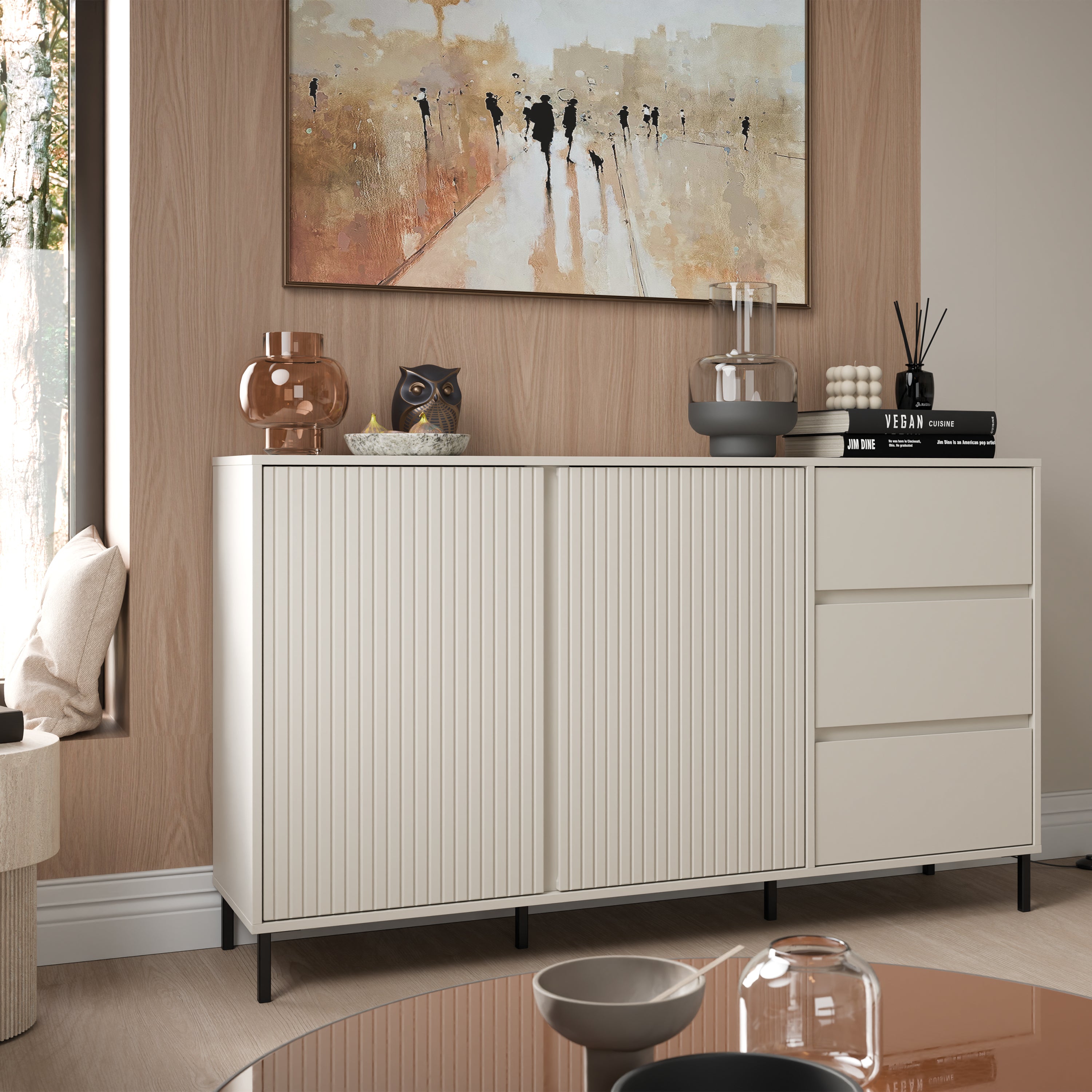Avery Sideboard 2 Door 3 Drawer in Cashmere