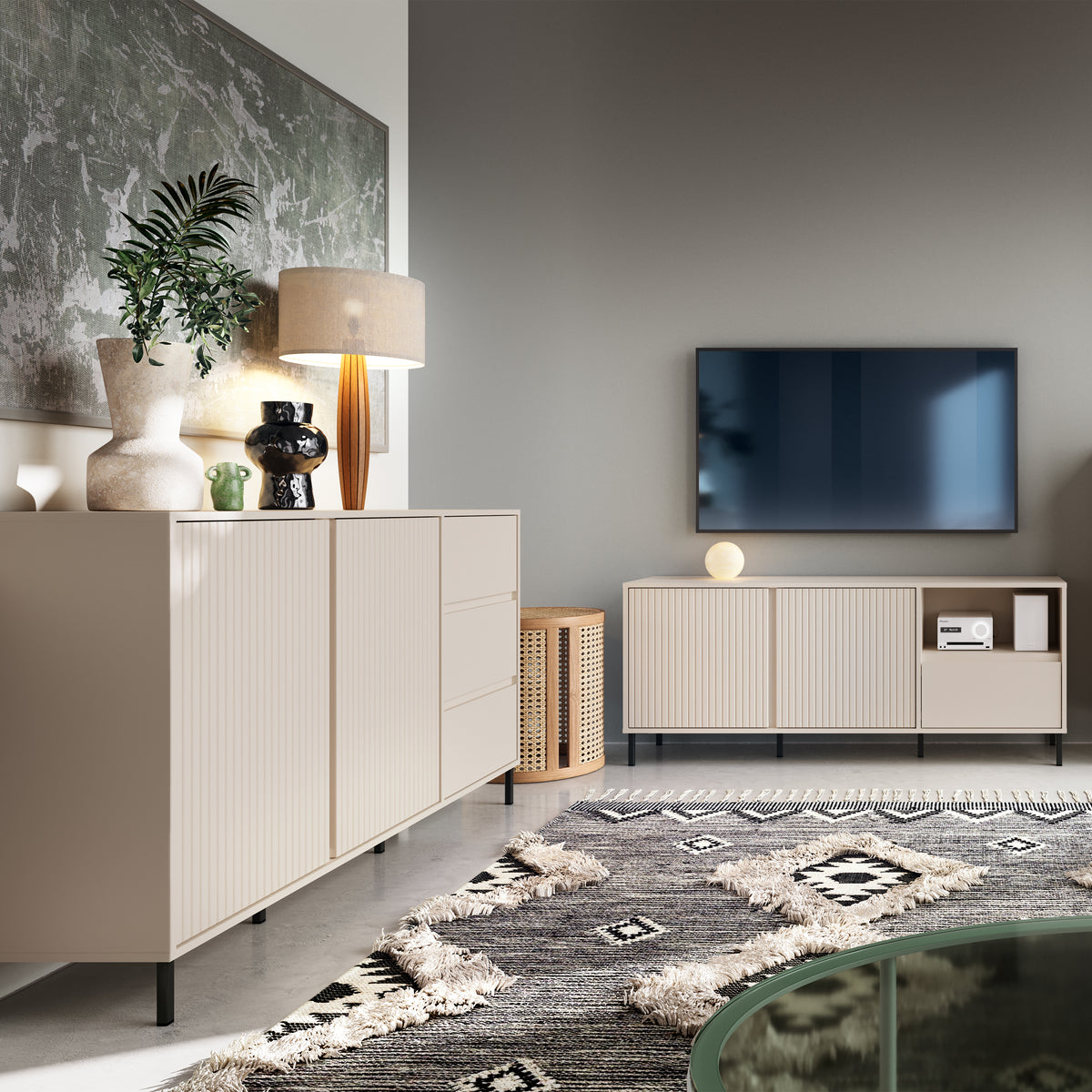 Avery Sideboard 2 Door 3 Drawer in Cashmere