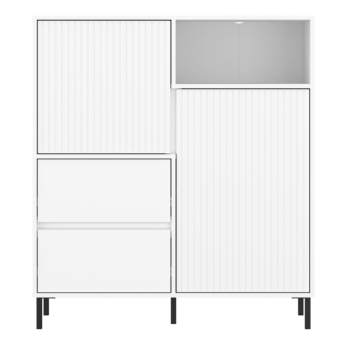 Avery Sideboard 2 Door 2 Drawer in Alpine White High Gloss