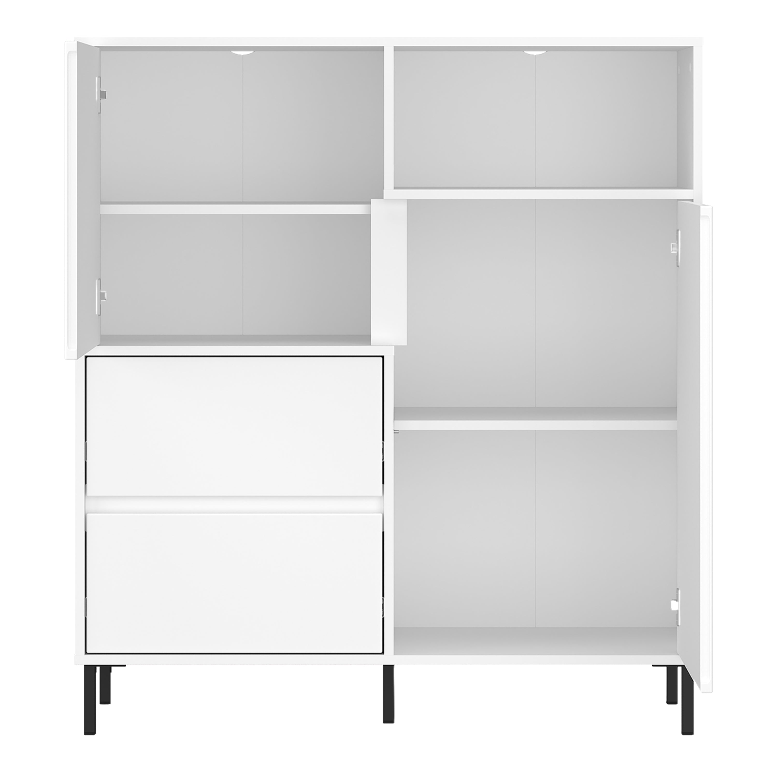 Avery Sideboard 2 Door 2 Drawer in Alpine White High Gloss