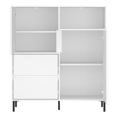 Avery Sideboard 2 Door 2 Drawer in Alpine White High Gloss