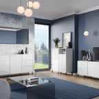 Avery Sideboard 2 Door 2 Drawer in Alpine White High Gloss