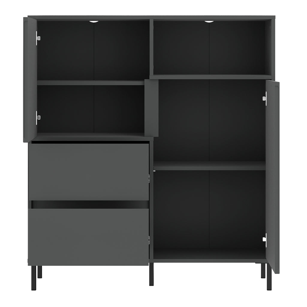 Avery Sideboard 2 Door 2 Drawer in Anthracite