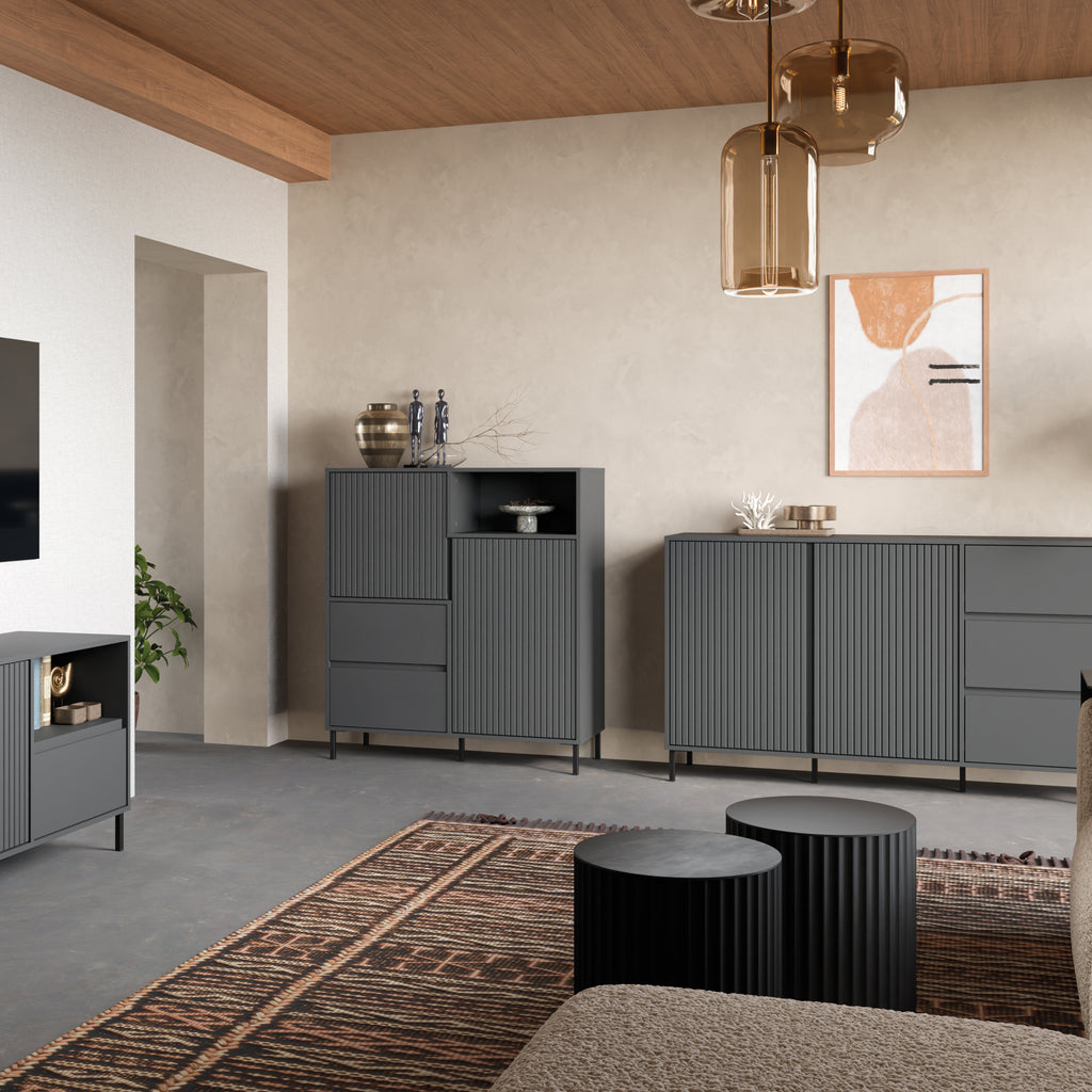 Avery Sideboard 2 Door 2 Drawer in Anthracite