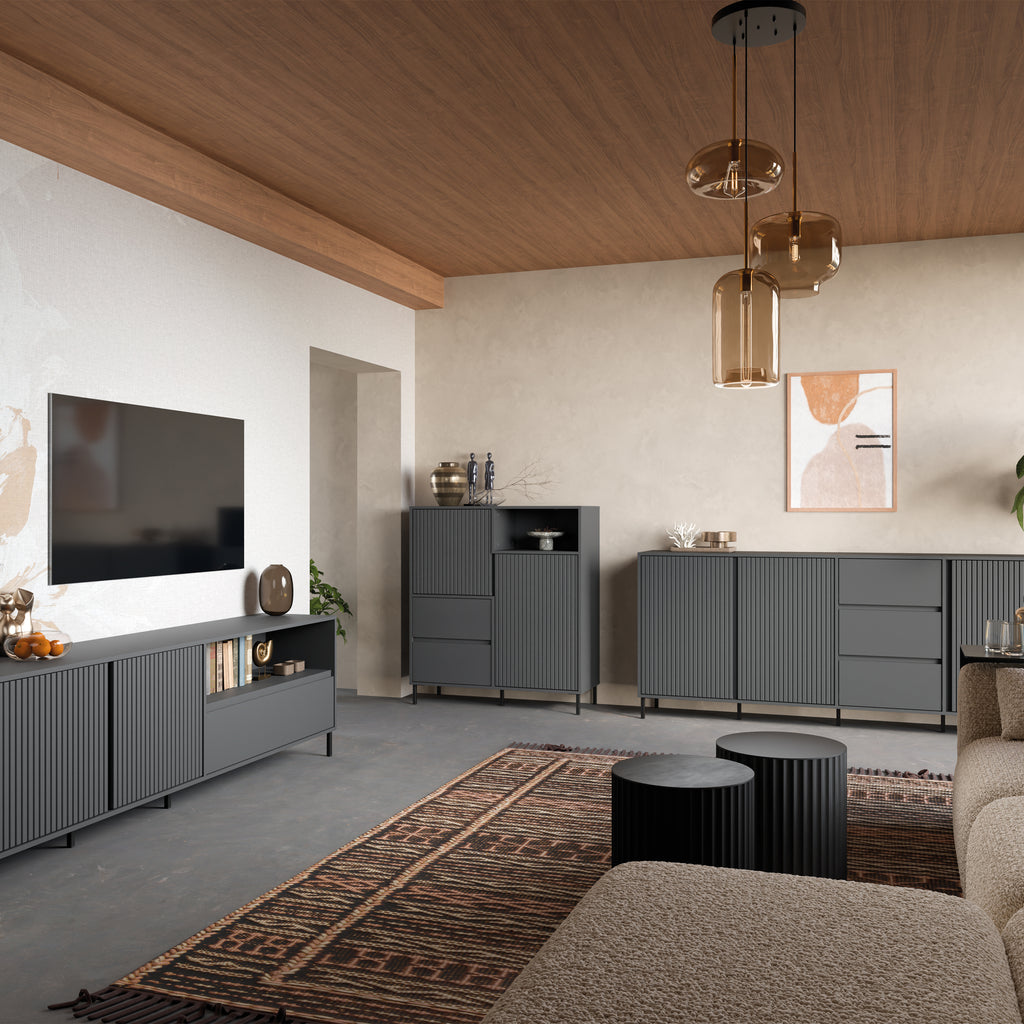 Avery Sideboard 2 Door 2 Drawer in Anthracite