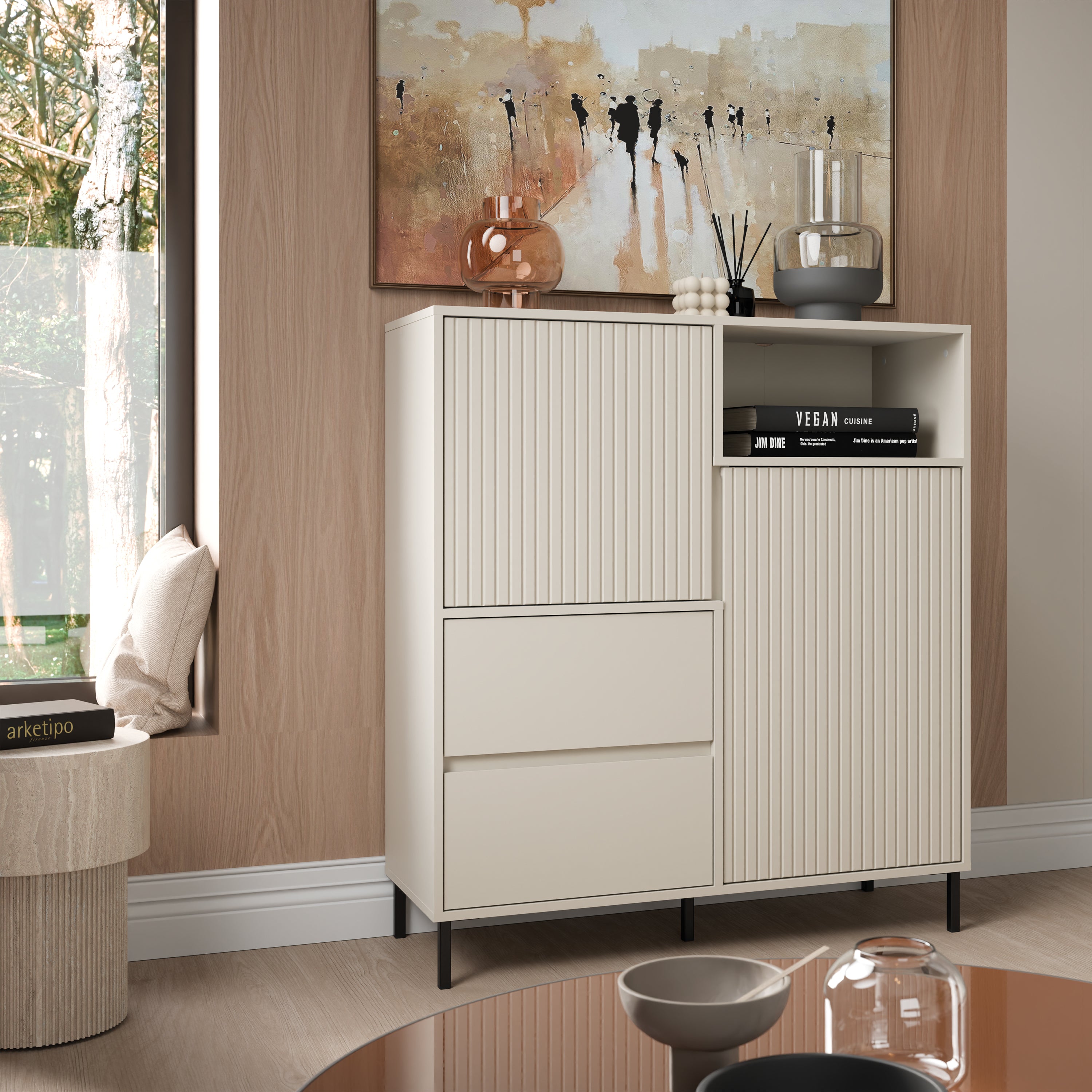 Avery Sideboard 2 Door 2 Drawer in Cashmere
