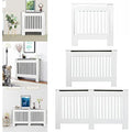 Royalswill Radiator Cover Small, White Painted Vertical Slatted Grill Cabinet Shelf, Tall Covers, MDF Wooden Heating Living Room Furniture Hallway 78(L) x 19(D) 82(H)cm