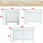 Royalswill Radiator Cover Small, White Painted Vertical Slatted Grill Cabinet Shelf, Tall Covers, MDF Wooden Heating Living Room Furniture Hallway 78(L) x 19(D) 82(H)cm