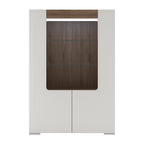 Tanisha Low Glazed 2 Door Display Cabinet with Internal Shelves (inc. Plexi Lighting)