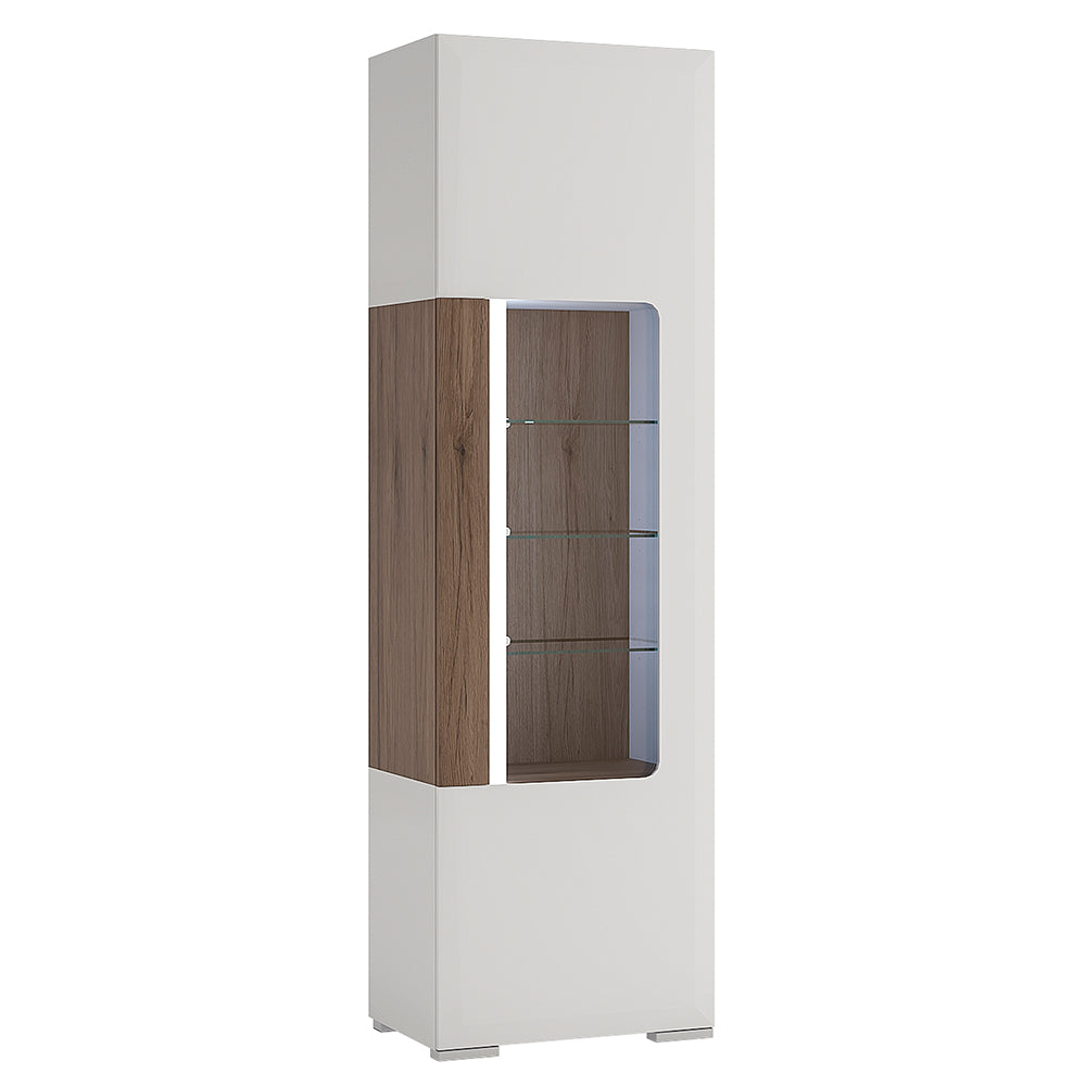 Tanisha Tall Narrow Glazed Display Cabinet with Internal Shelves (inc. Plexi Lighting)