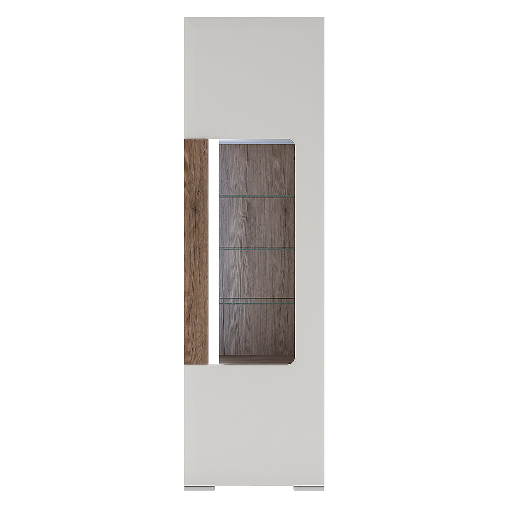 Tanisha Tall Narrow Glazed Display Cabinet with Internal Shelves (inc. Plexi Lighting)
