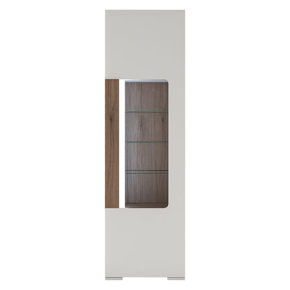 Tanisha Tall Narrow Glazed Display Cabinet with Internal Shelves (inc. Plexi Lighting)