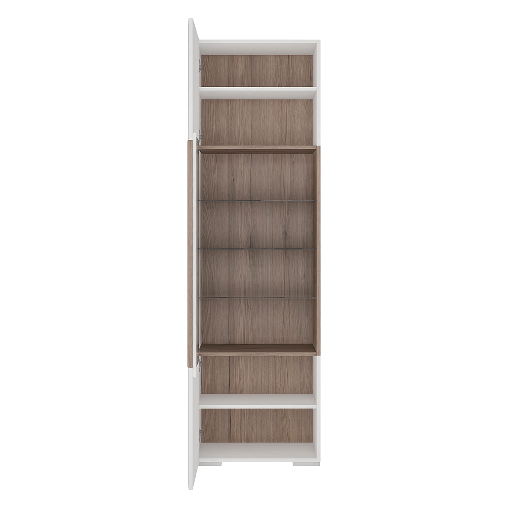 Tanisha Tall Narrow Glazed Display Cabinet with Internal Shelves (inc. Plexi Lighting)