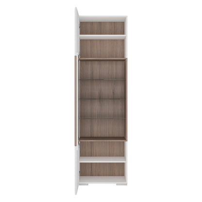 Tanisha Tall Narrow Glazed Display Cabinet with Internal Shelves (inc. Plexi Lighting)