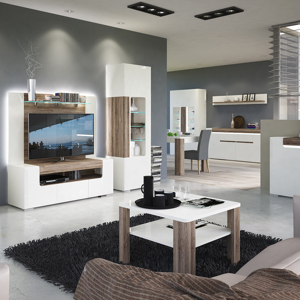 Tanisha Tall Narrow Glazed Display Cabinet with Internal Shelves (inc. Plexi Lighting)