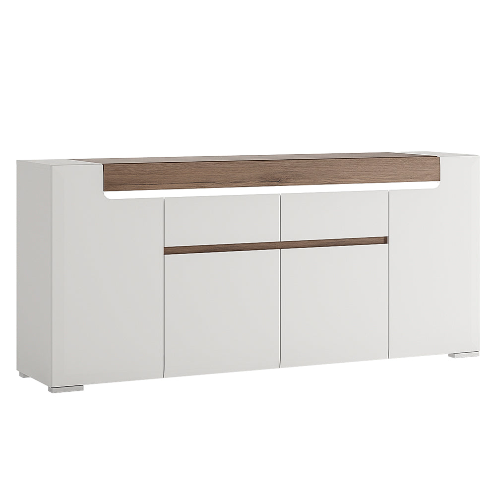 Tanisha Wide 4 Door 2 Drawer Sideboard (inc. Plexi Lighting)