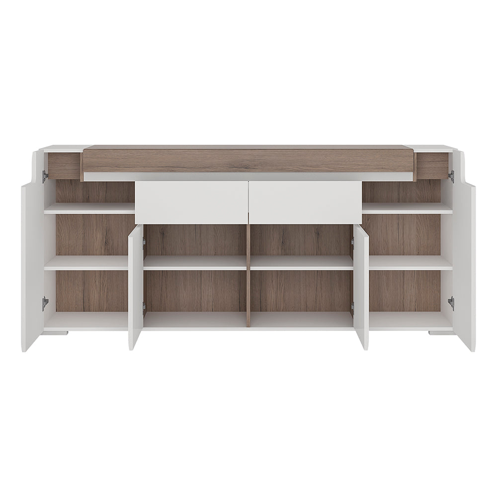 Tanisha Wide 4 Door 2 Drawer Sideboard (inc. Plexi Lighting)