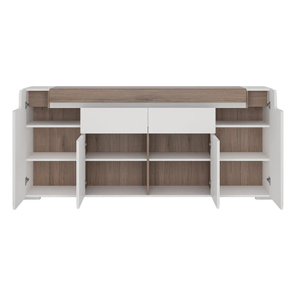 Tanisha Wide 4 Door 2 Drawer Sideboard (inc. Plexi Lighting)