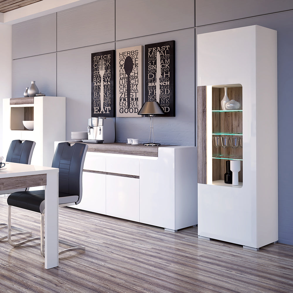 Tanisha Wide 4 Door 2 Drawer Sideboard (inc. Plexi Lighting)