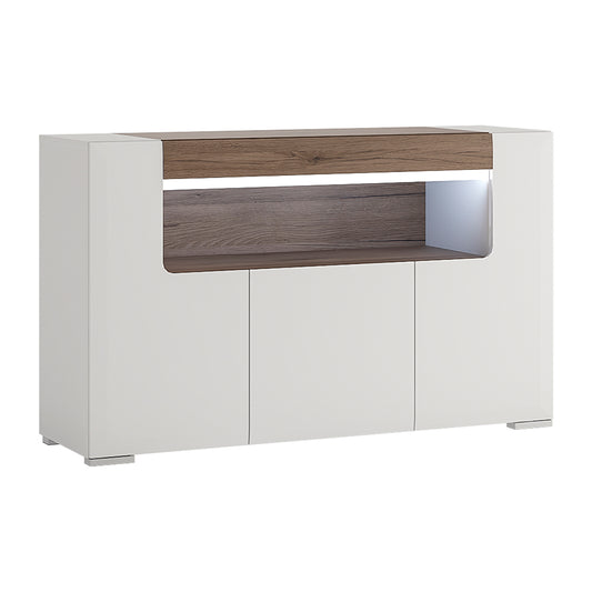 Tanisha 3 Door Sideboard with open shelving (inc. Plexi Lighting)