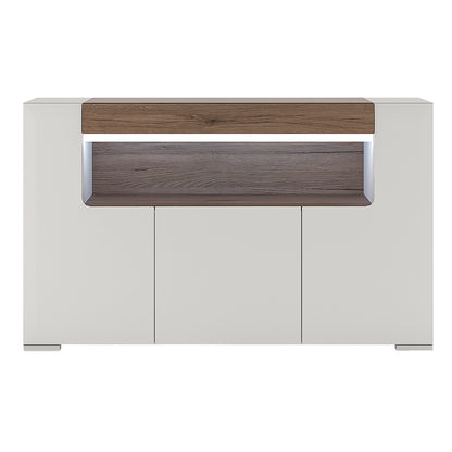 Tanisha 3 Door Sideboard with open shelving (inc. Plexi Lighting)