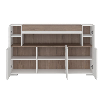Tanisha 3 Door Sideboard with open shelving (inc. Plexi Lighting)