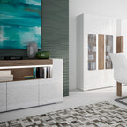 Tanisha 3 Door Sideboard with open shelving (inc. Plexi Lighting)